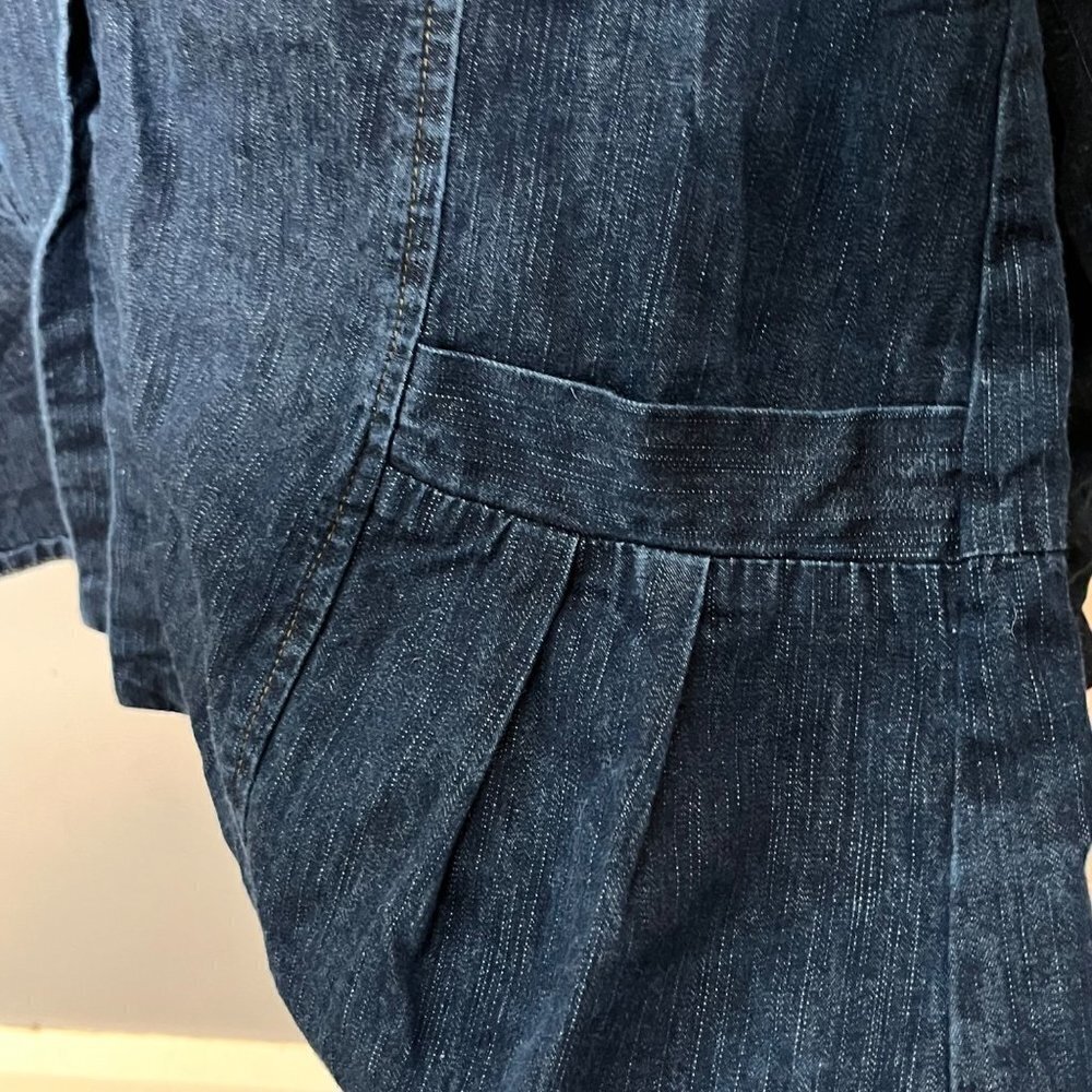 Flax Button Front Denim Chambray Long Sleeve Shirt- Size Small - Picture 2 of 4